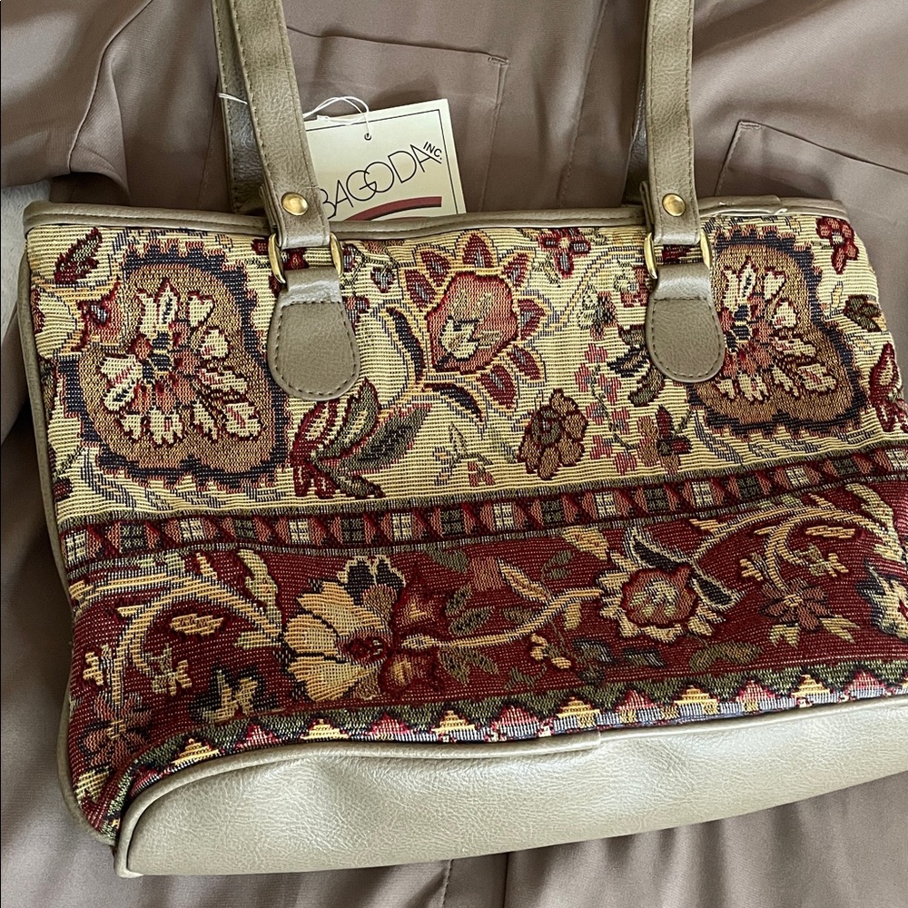 Classy Vintage Look NWT Floral Brocade Purse - Picture 15 of 15